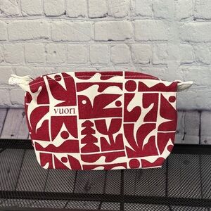 Vuori Red & Cream Canvas Cosmetic Pouch